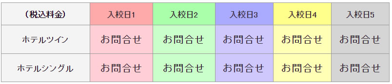 普通車の料金表